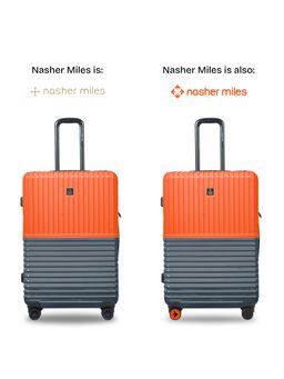 Nasher Miles - Istanbul Hard-Sided Abs & Pc Luggage Trolley Bags (Orange,Grey) (Pack of 3)