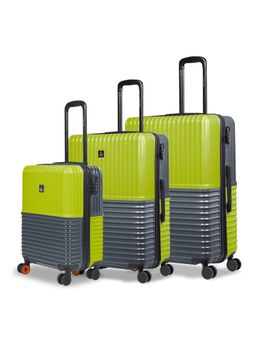 Nasher Miles - Istanbul Hard-Sided Polycarbonate Lime Green & Olive Trolley Bags (Pack of 3)