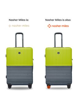 Nasher Miles - Istanbul Hard-Sided Polycarbonate Trolley Bags (Lime Green-Olive) (Pack of 2)