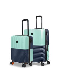 Nasher Miles - Istanbul Hard-Sided Polycarbonate Trolley Bags (Teal-Dark Blue) (Pack of 2)
