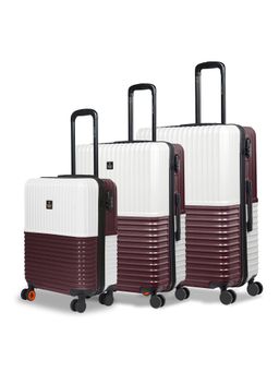 Nasher Miles - Istanbul Hard-Sided Abs & Pc Luggage Cream & Brown Trolley Bags (Pack of 3)