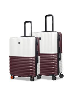 Nasher Miles - Istanbul Hard-Sided Abs & Pc Luggage Cream & Brown Trolley Bags (Pack of 2)