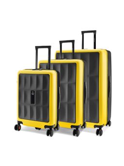 Nasher Miles - Unisex Black Zanzibar Hard-Sided Polycarbonate Trolley Bag (Set of 3) (S/M/L)
