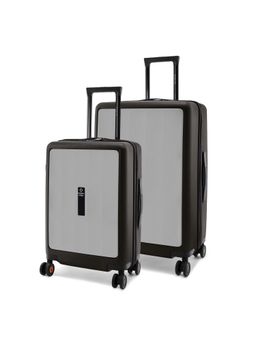 Nasher Miles - Unisex Grey Zanzibar Hard-Sided Polycarbonate Trolley Bags (Set of 2)