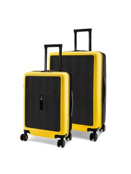 Nasher Miles - Unisex Black Zanzibar Hard-Sided Polycarbonate Trolley Bag (Set of 2)