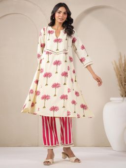 Gahan - Palm Printed Kurta and Pant with Pant