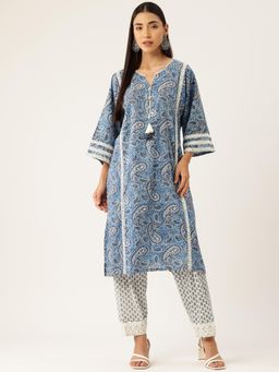 Gahan - Hand-Block Printed Kurta and Salwar