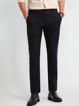 Arrow - Textured Brown Polyester Trouser