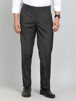 Greenfibre - Coffee Brown Tery Rayon Checked Formal Trouser