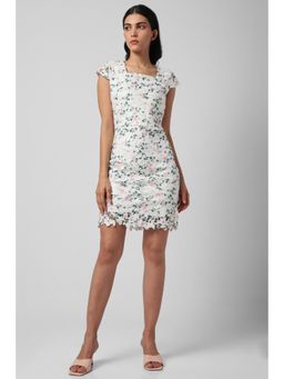 Van Heusen - Women White Laced Thigh-length Casual Dress