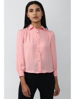 Van Heusen - Women Pink Solid Long Sleeves Formal Shirt