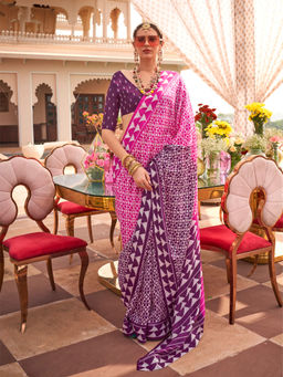 Elora - Pure Sigma Silk Printed Saree (Pink)