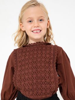 CHERRY CRUMBLE BY NITT HYMAN - Brown Self Design Symmetrical Spring Top
