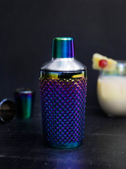 BarCraft - Studded Glass Cocktail Shaker For thinKitchen, Iridescent Finish, 300 ml