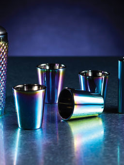 BarCraft - Shot Glasses For thinKitchen, Rainbow Iridescent Finish, 50 ml