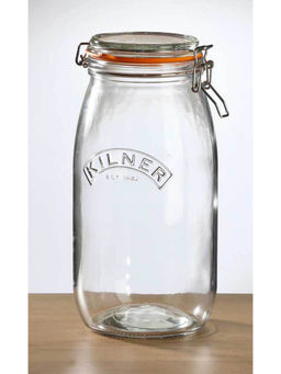 Kilner - Clip Top Clear Glass Round Jar for thinKitchen, 3000 ml
