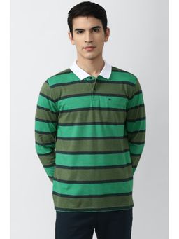 Peter England - Men Multi-color Stripe Polo Neck Polo T-shirts