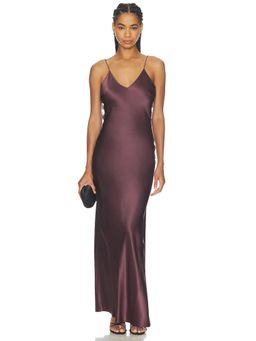 By Malene Birger - Pascale Women's Satin Slip Maxi Dress Aubergine