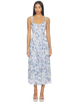 Cinq a Sept - Heirloom Petals Women's Floral Pleated Midi Dress Multi-Color