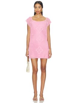 Cleobella - Clementina Women's Crochet Knit Slip-On Mini Dress Pink