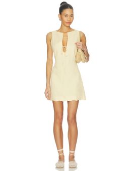 FAITHFULL THE BRAND - Alondra Women's Sleeveless Tie-Up Neck Mini Dress Yellow