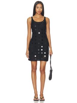 Le Superbe - Gypset Crochet Women's Mirrored Sleeveless Mini Dress Black
