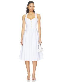 Nadine Merabi - Women's Sleeveless Sweetheart Neck A-Line Midi Dress White