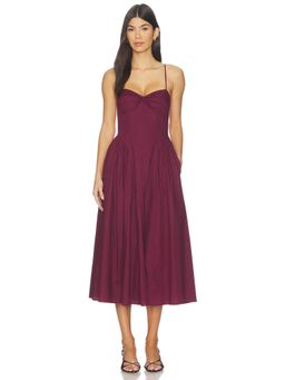 NIA - Destene Women's Sleeveless Shoulder Strap Midi Dress Purple