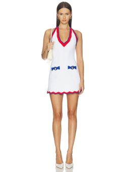 Retrofete - Florra Knit Women's Halter V-Neck Ribbed Mini Dress White