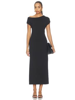 Sold Out NYC - Studio Women's Off-Shoulder Cap Sleeve Maxi Dress Black