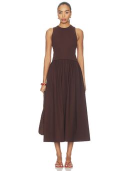 Sold Out NYC - RSVP Women's Sleeveless Rib Jersey Midi Dress Chocolate