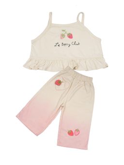 Wild Wawa - Le Berry Club Women's Embroidered Wide Leg Pant Set Pink