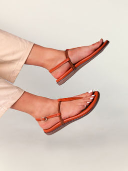 Monrow - Women Karina Tan Flat Sandals