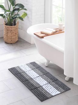 OBSESSIONS - Polyester Anti-Skid Stripes Bath Mat - Charcoal