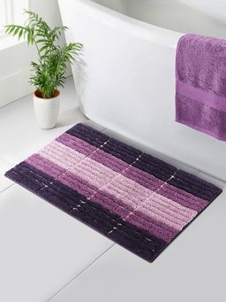 OBSESSIONS - Polyester Anti-Skid Stripes Bath Mat - Purple