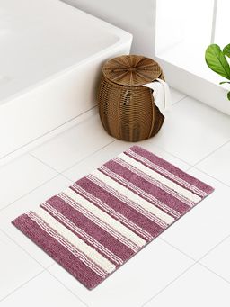 OBSESSIONS - Polyester Anti-Skid Stripes Bath Mat - Purple