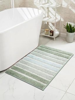 OBSESSIONS - Polyester Anti-Skid Stripes Bath Mat - Green