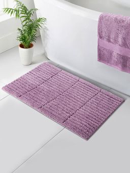 OBSESSIONS - Polyester Anti-Skid Stripes Bath Mat - Purple