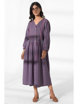 W - Dark Purple V-neck Dress