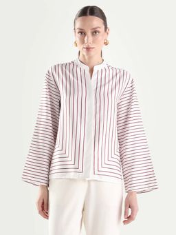 RAREISM - Printed Stripes Full Sleeve Top