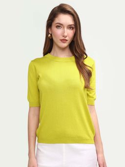 RAREISM - Yellow Regular Fit Lightweight Flatknit Top