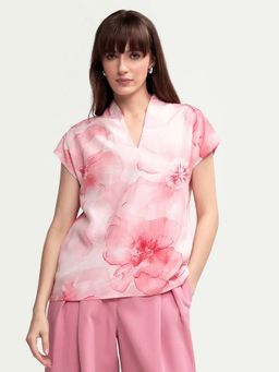 RAREISM - V-Neck Regular Fit Floral Print Top