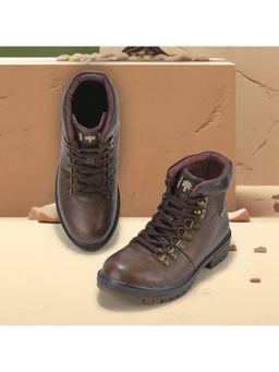 WOODLAND - Men High Top Casual Lace-Ups Boots Dark Brown
