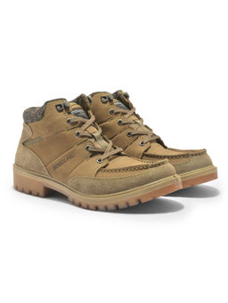 WOODLAND - Men Mid Top Casual Lace-Ups Boots Khaki