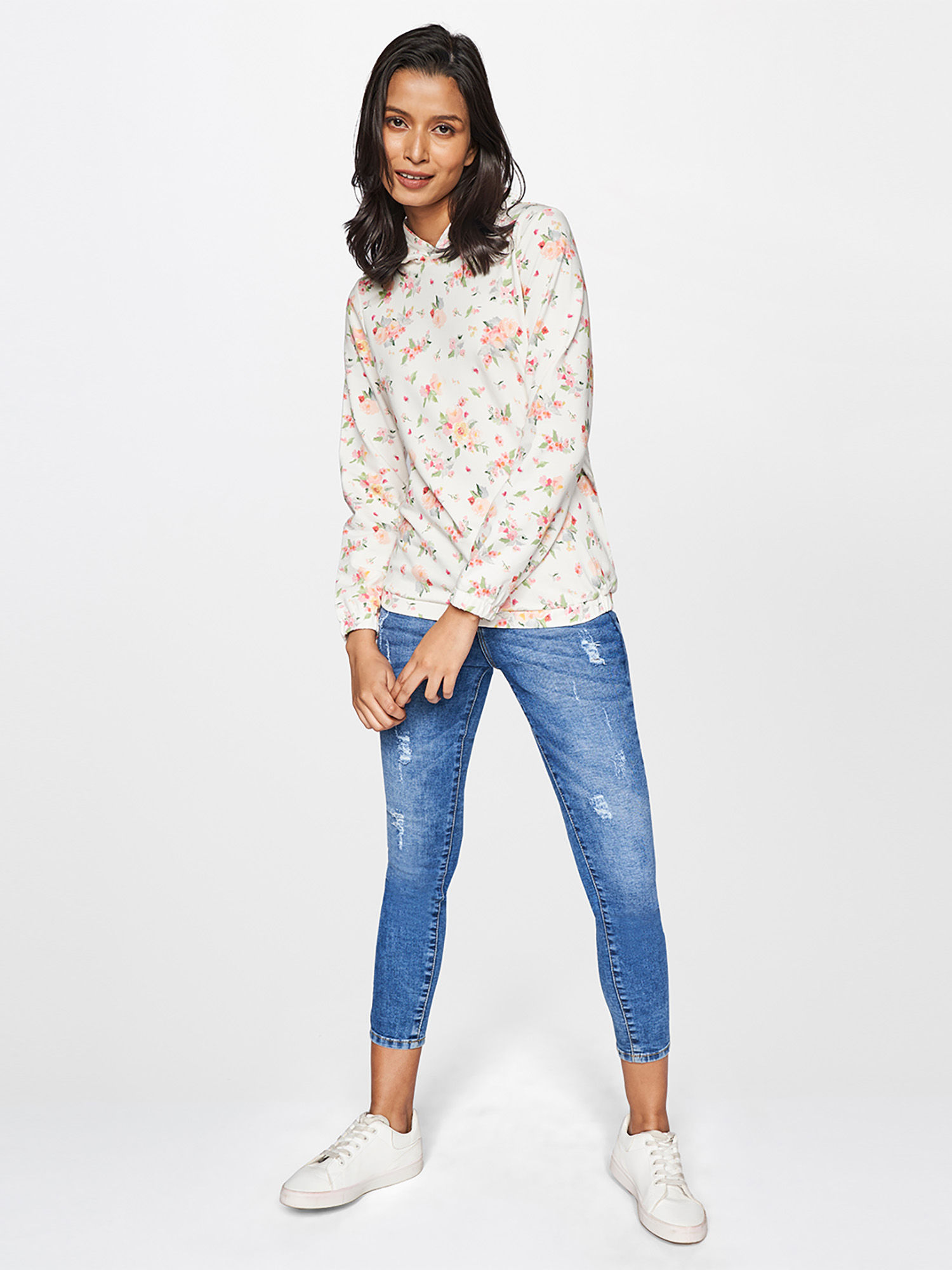 Buy AND Light Yellow Floral Top Online 