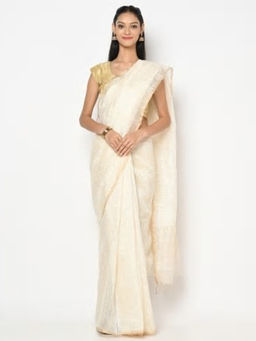 Fabindia - Silk Matka Zari Checks Sari