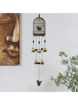 HomeTown - Jewel Metal Birdcage Windchime in Brown Colour