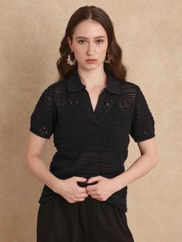 RAREISM - Women Black Solid Top