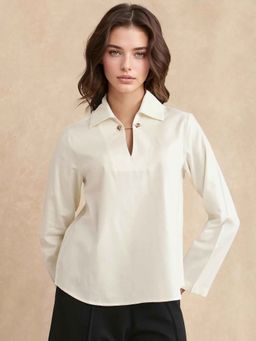 RAREISM - Women Off White Solid Top