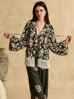 Kazo - Women Olive Printed Top